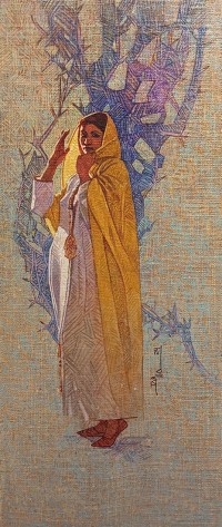 Tariq Mahmood, 24 x 60, Oil on Jute, Figurative Painting, AC-TMD-050